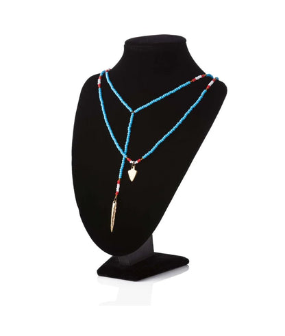 Glass Bead Double Charm Necklace - Violet Elizabeth - Jewellery