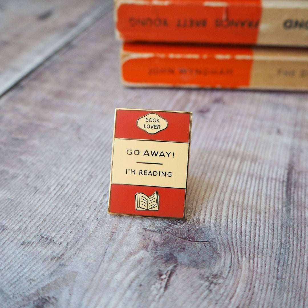 'Go Away I'm Reading' Book Lover Enamel Pin Badge - Violet Elizabeth - Badge