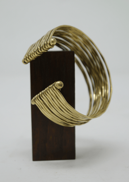 Hand tapped cuff (medium): Brass and Silver Plated Brass - Violet Elizabeth - Jewellery