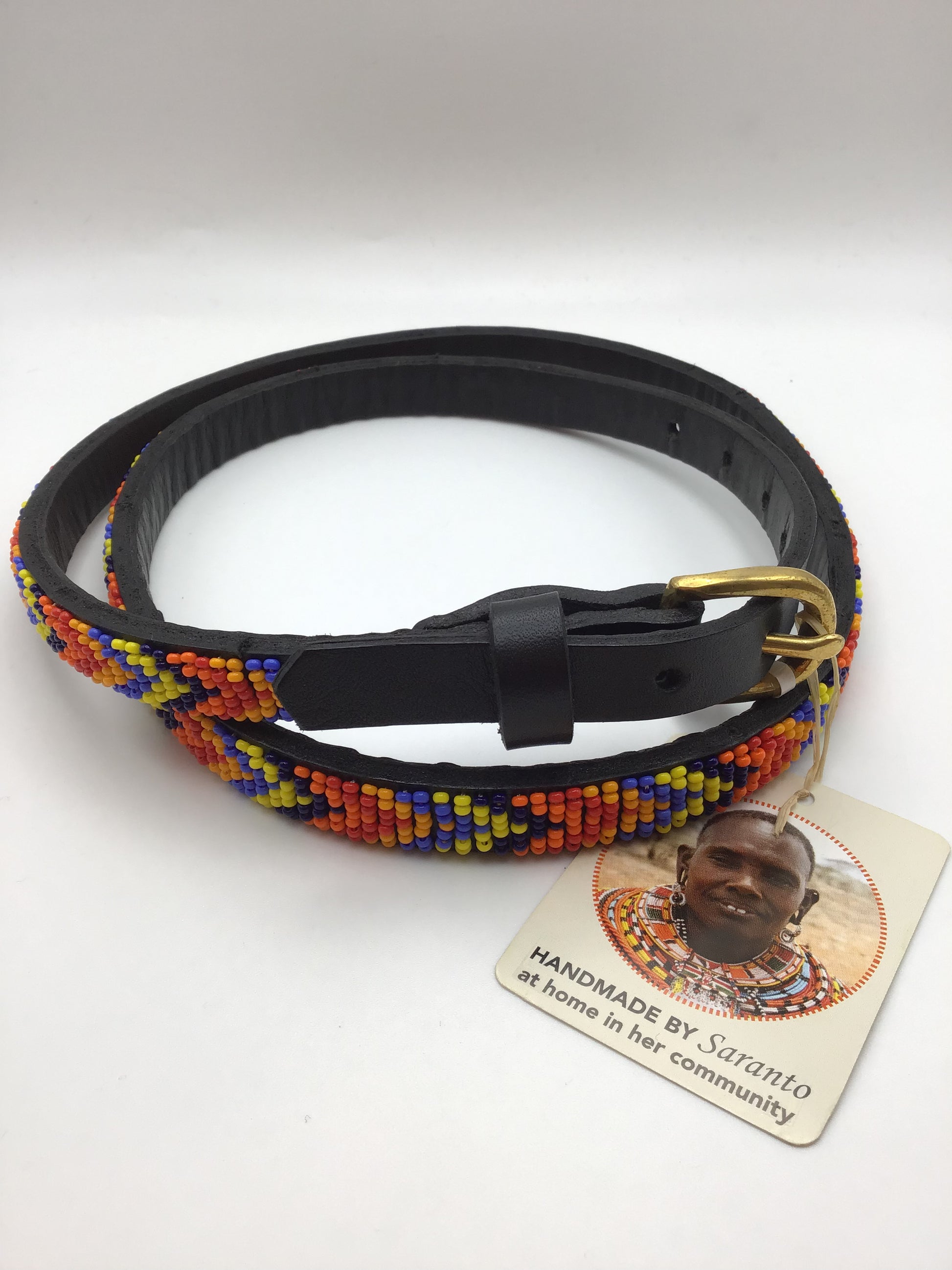 Kenyan Hand Beaded Belt - Narrow - Violet Elizabeth