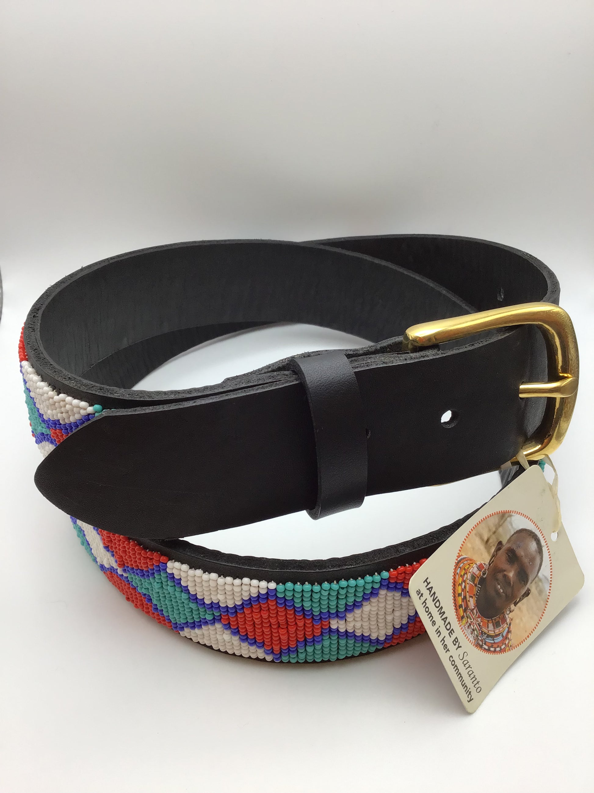 Kenyan Hand Beaded Belt - Wide Belt - Violet Elizabeth