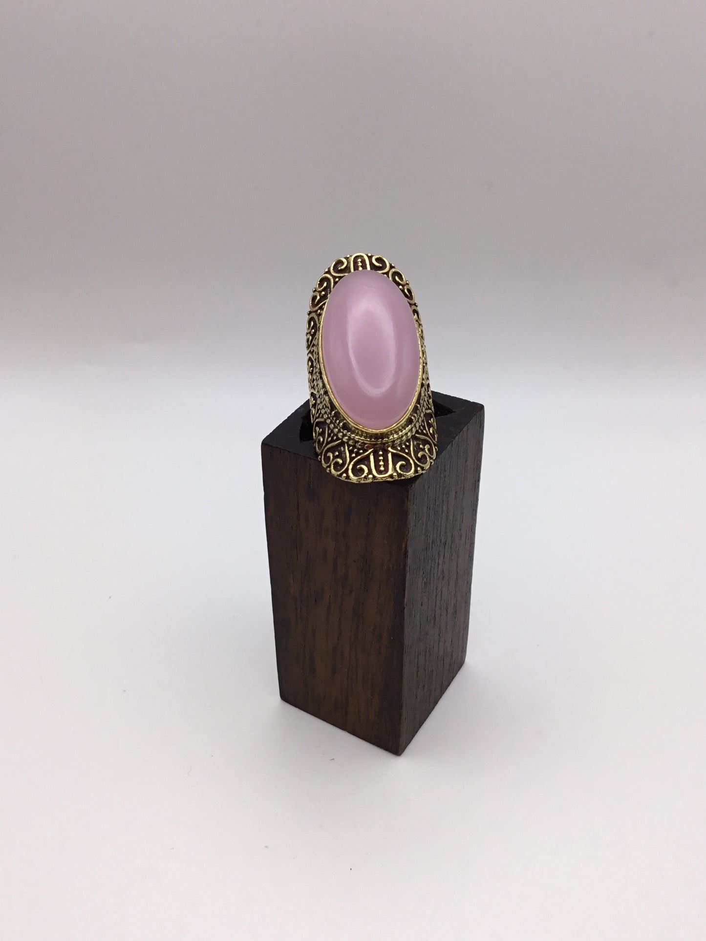 Large Heart Surround Brass Ring: Various Stones - Violet Elizabeth