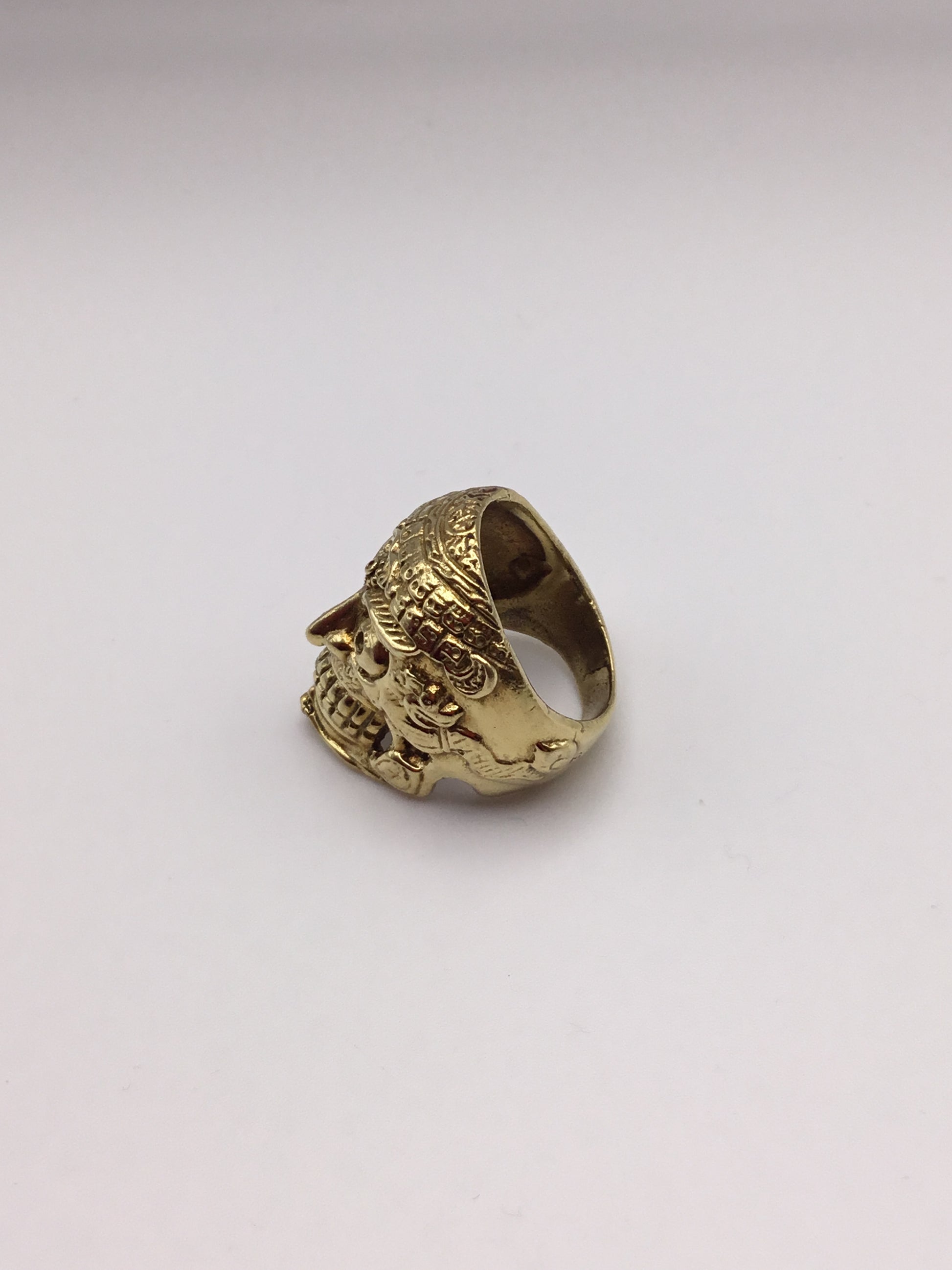 Warrior Skull Brass Ring - Violet Elizabeth