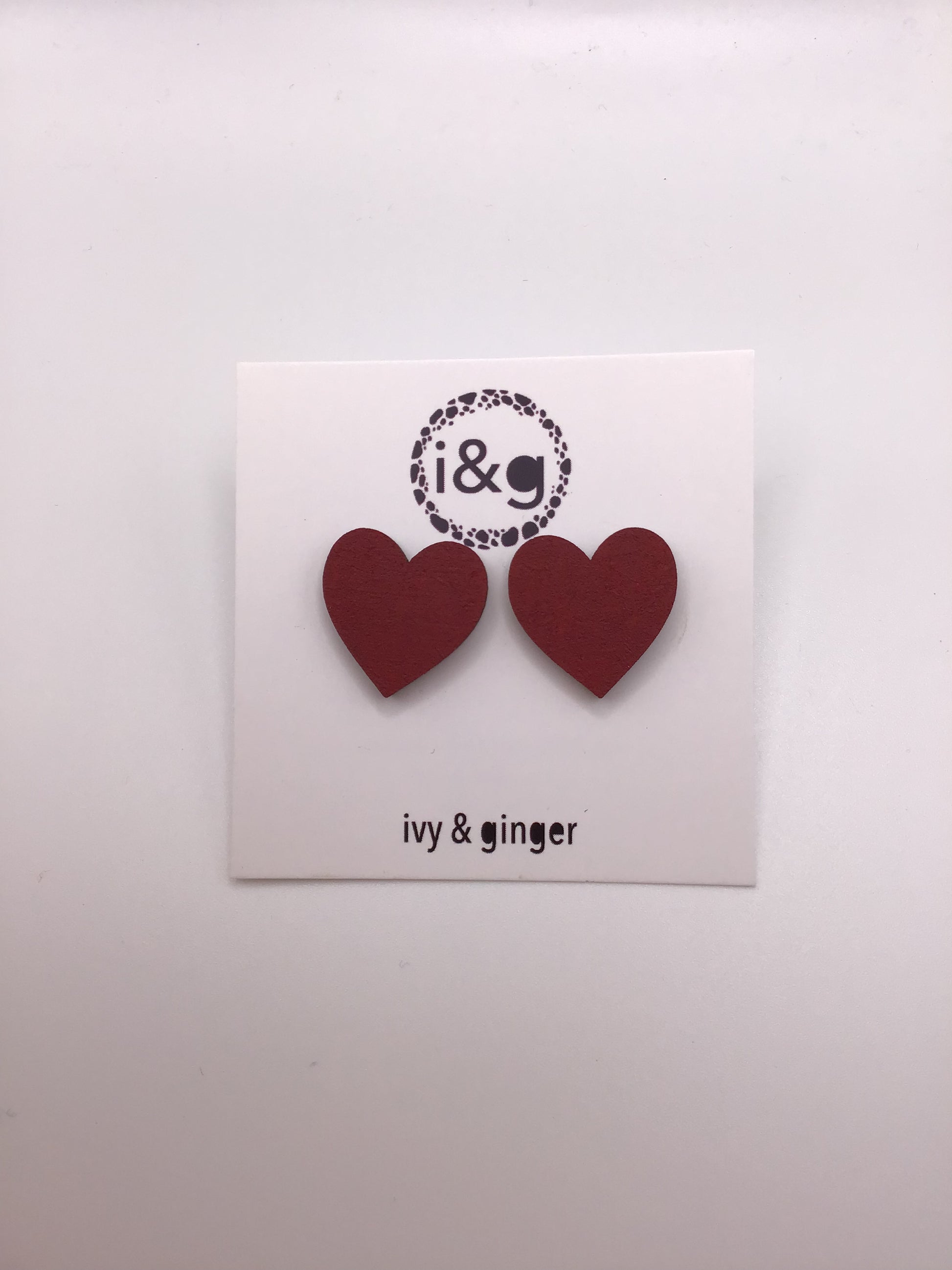 Deep Red Heart Studs: Large - Violet Elizabeth