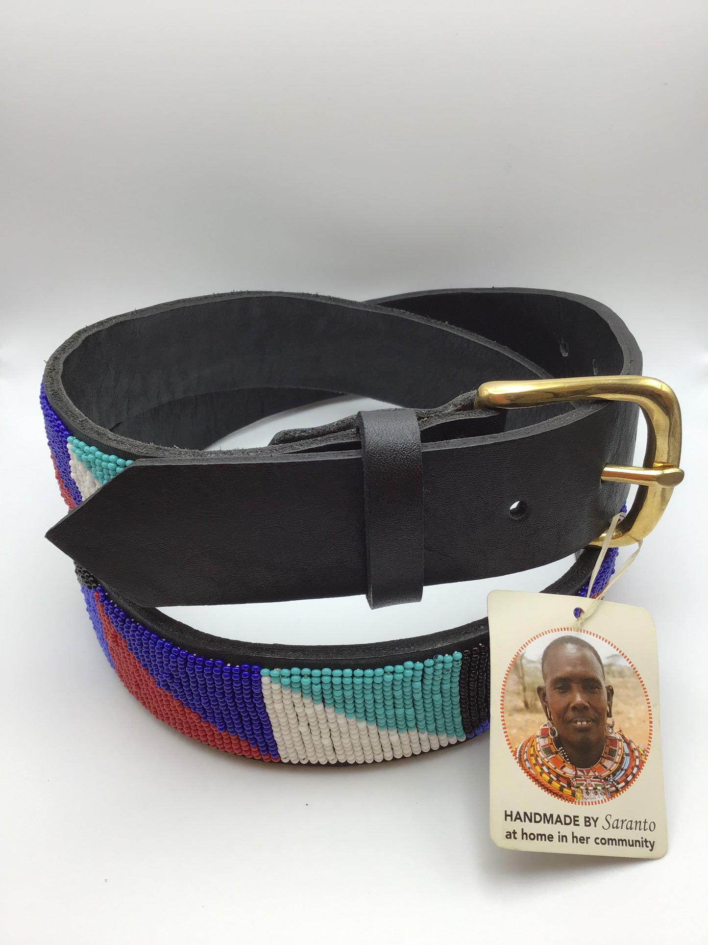 Kenyan Hand Beaded Belt - Wide Belt - Violet Elizabeth