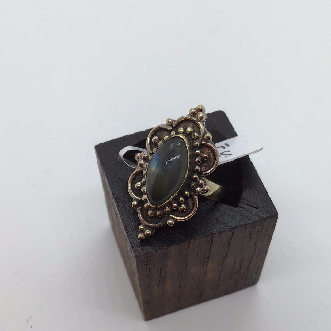 Ofilia Brass & silver Ring: Various Stones - Violet Elizabeth