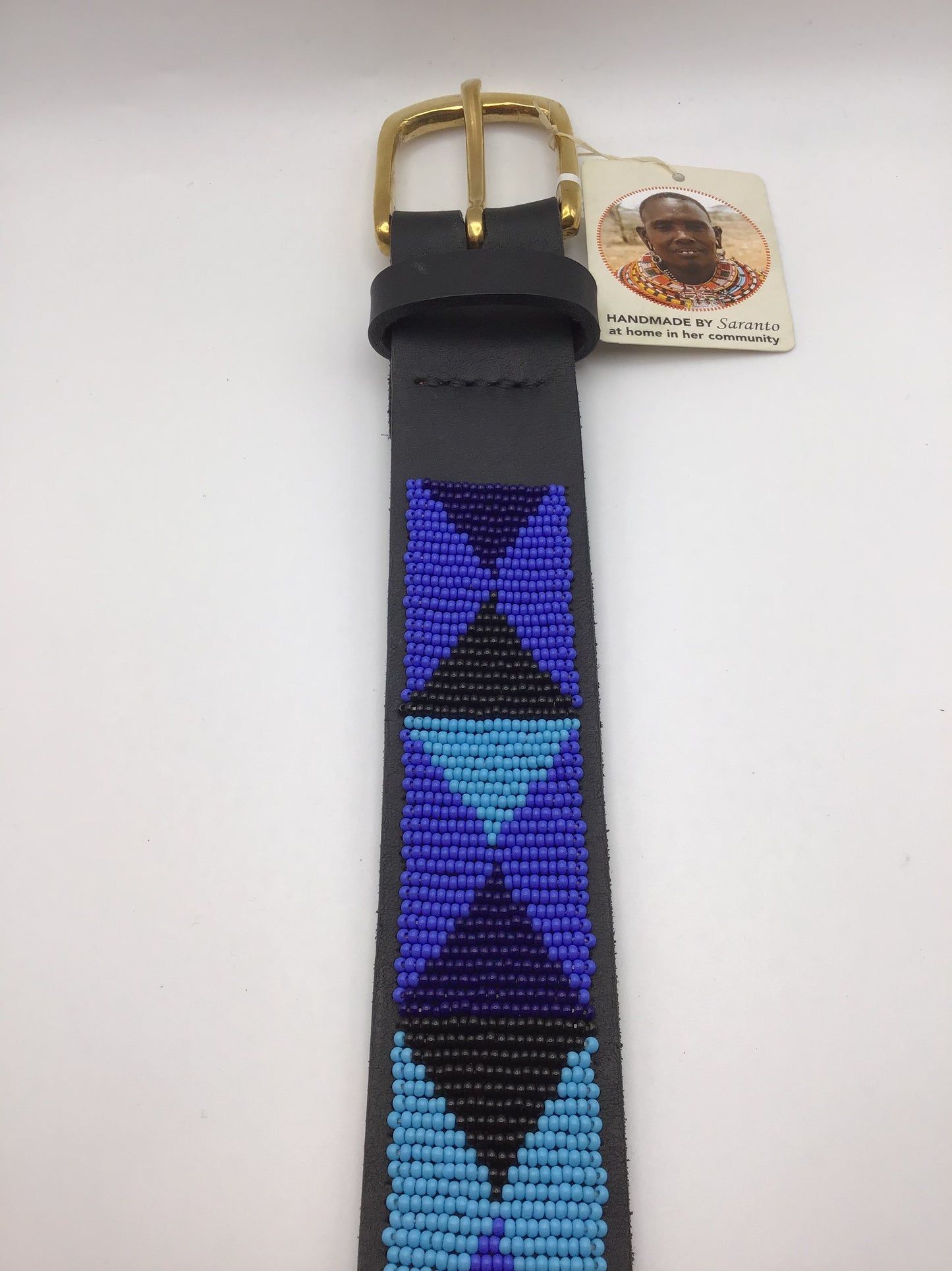 Kenyan Hand Beaded Belt - Wide Belt - Violet Elizabeth