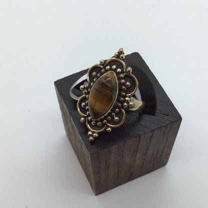 Ofilia Brass & silver Ring: Various Stones - Violet Elizabeth