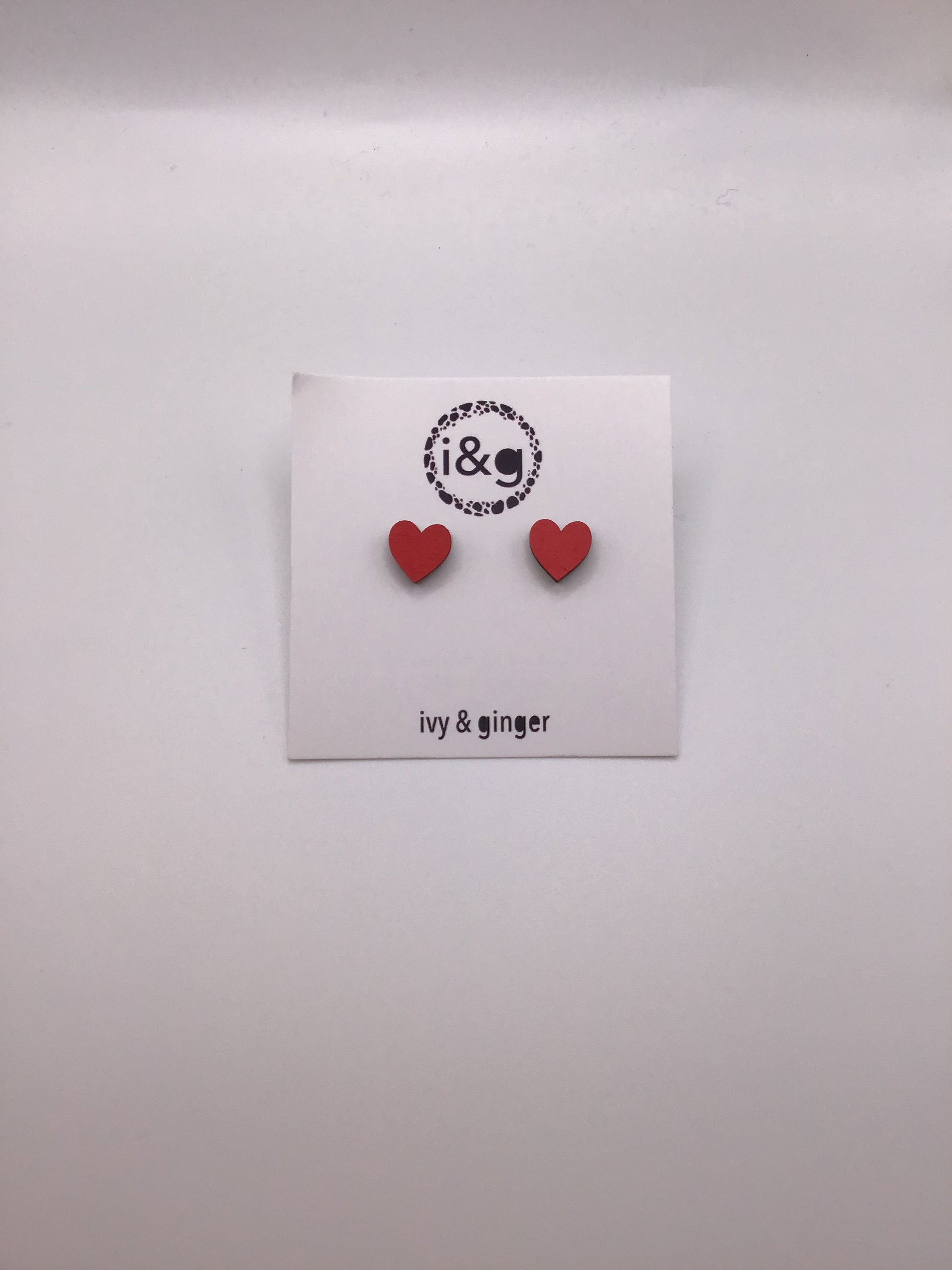 Bright Red Heart Studs: Mini - Violet Elizabeth