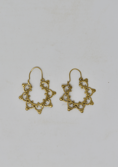 Intricate star hoop brass earring - Violet Elizabeth - Jewellery