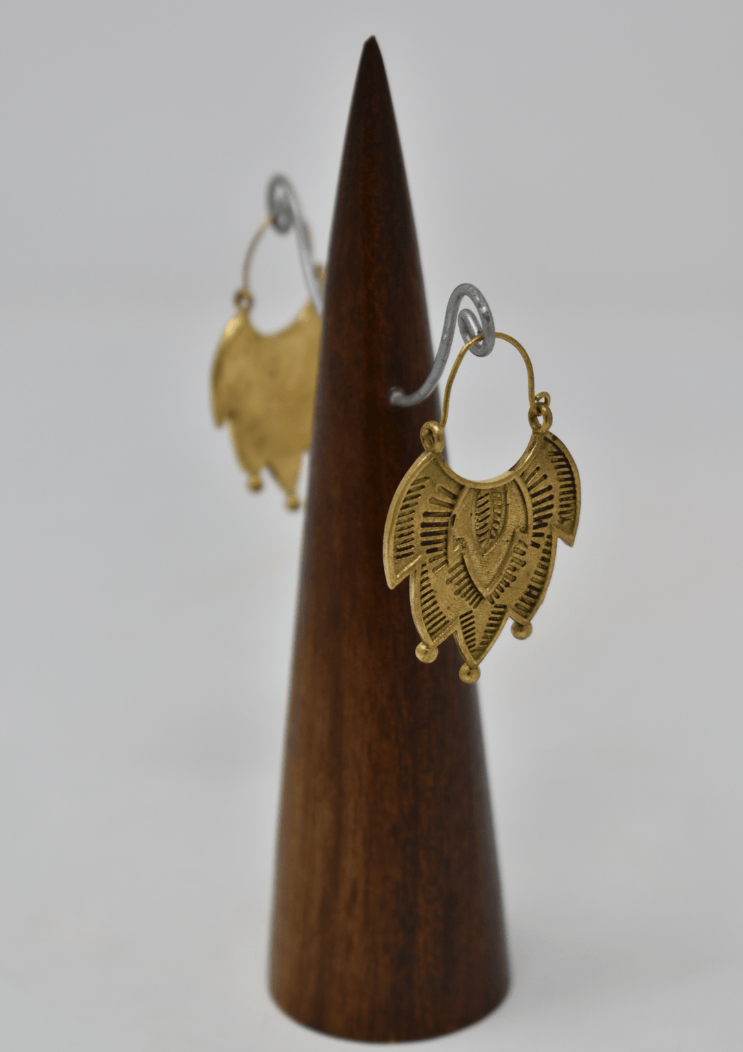 inverted joker hat brass earring - Violet Elizabeth - Jewellery