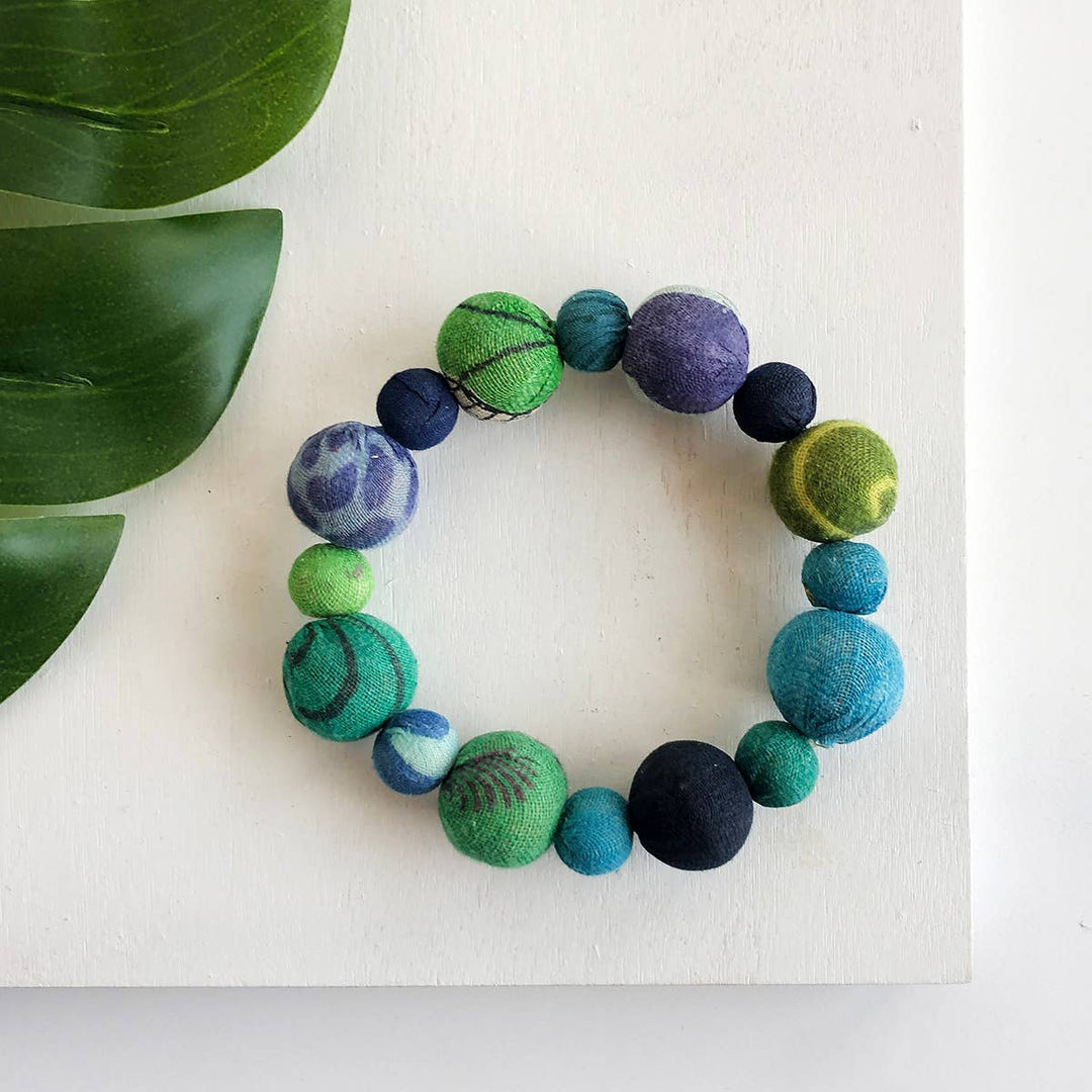 Kantha Water Lilies Bracelet - Violet Elizabeth - Jewellery