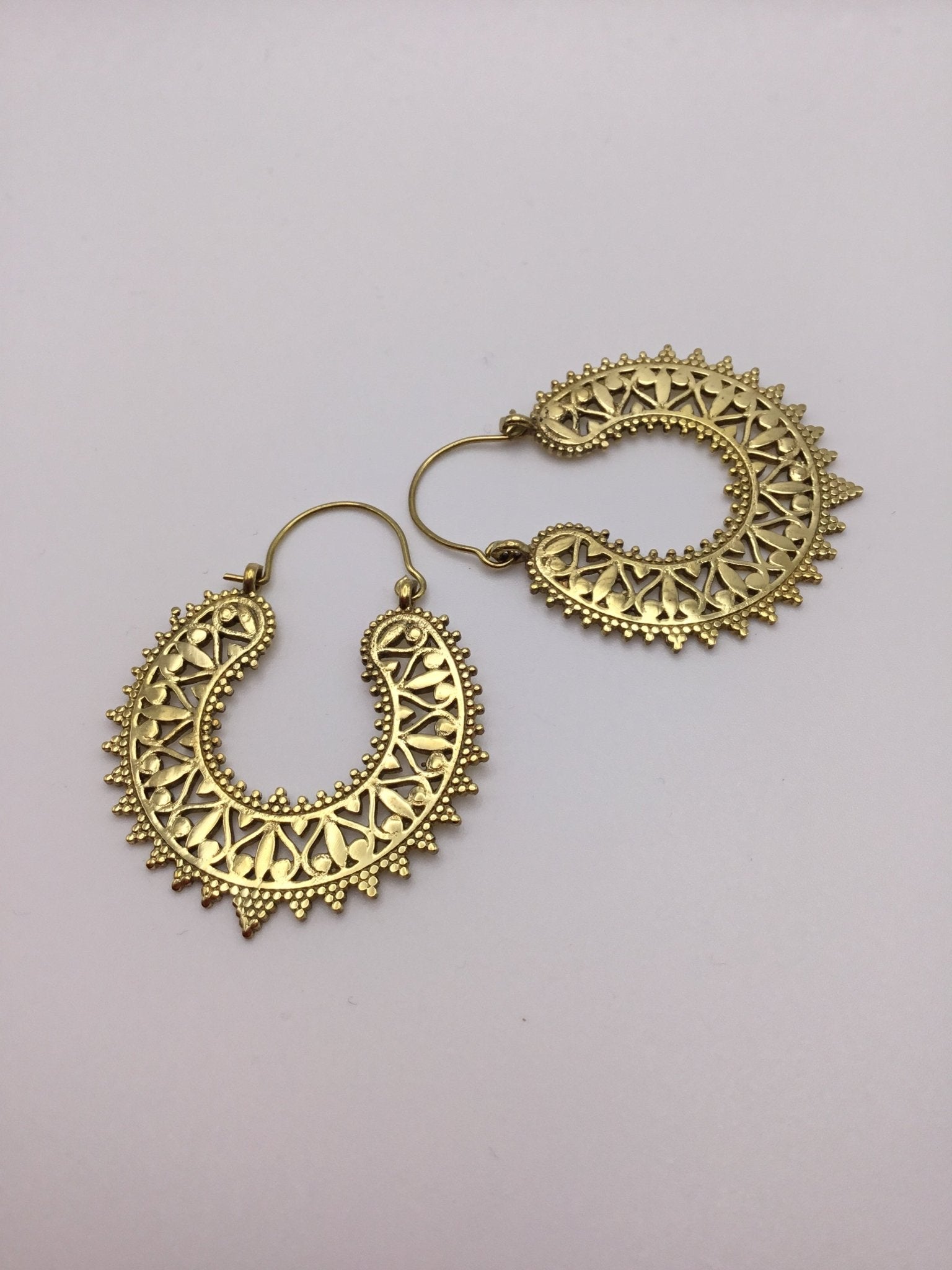 Moondance Brass Hoops - Violet Elizabeth - Jewellery