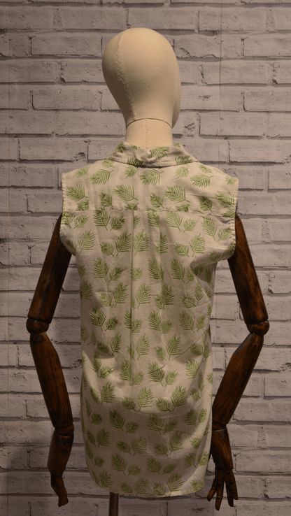 Sleeveless MINT green cotton shirt - Violet Elizabeth - Clothing
