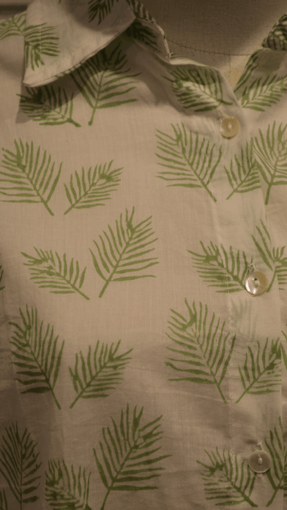 Sleeveless MINT green cotton shirt - Violet Elizabeth - Clothing