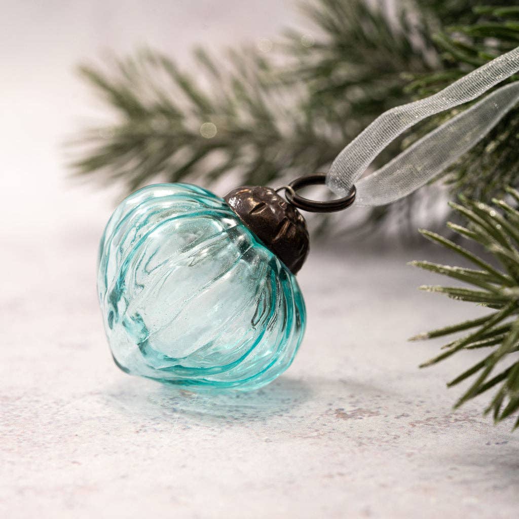 Small 1" Mint Luster Glass Lanterns - Violet Elizabeth - Christmas Decorations