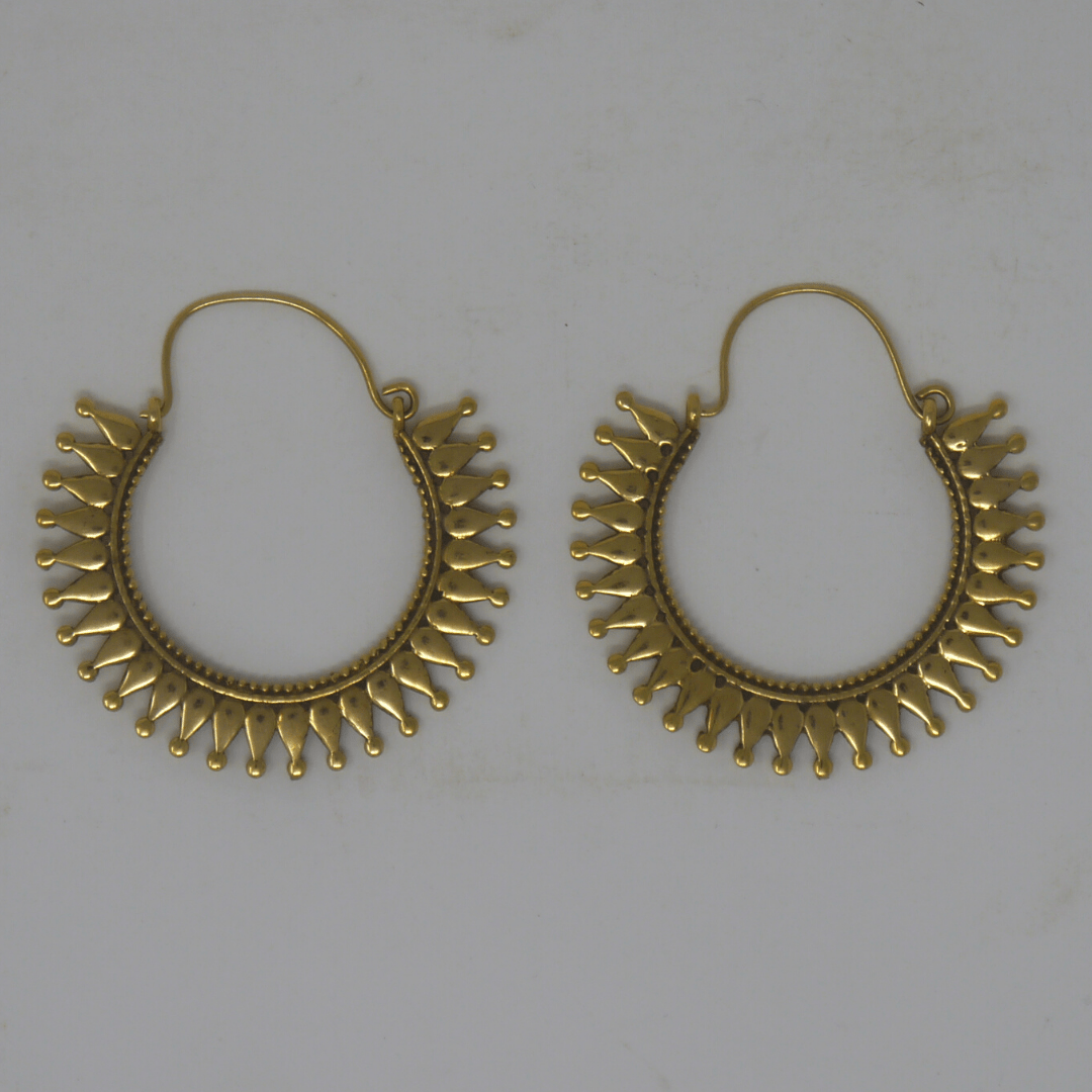Sun Ray Glimmer earrings: Brass and Silver Plated Brass - Violet Elizabeth - Jewellery