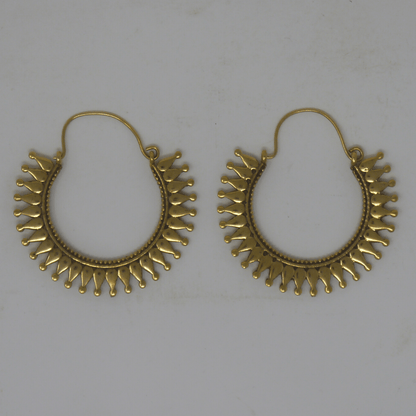 Sun Ray Glimmer earrings: Brass and Silver Plated Brass - Violet Elizabeth - Jewellery