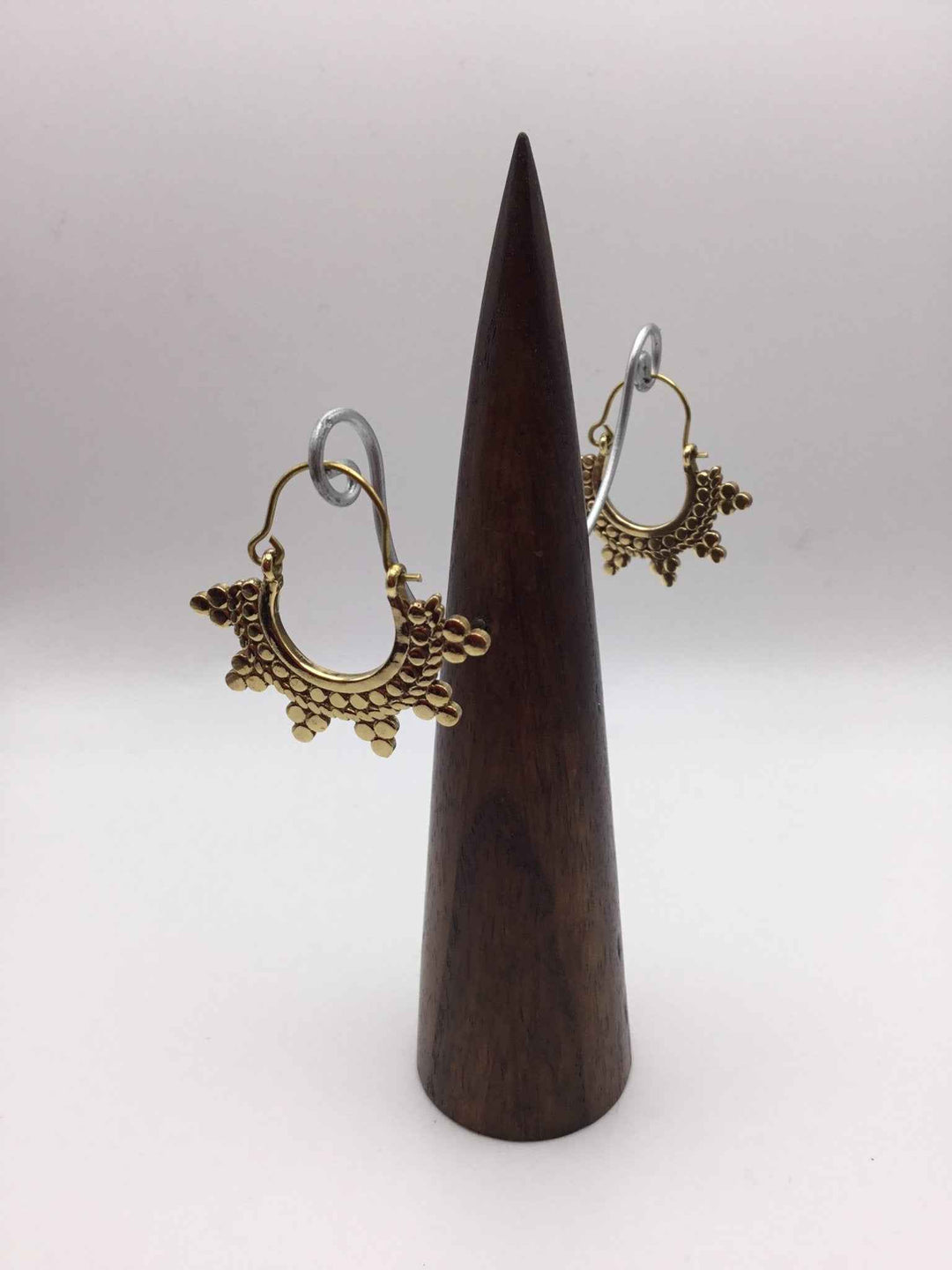 Tribal Brass Dot Earrings