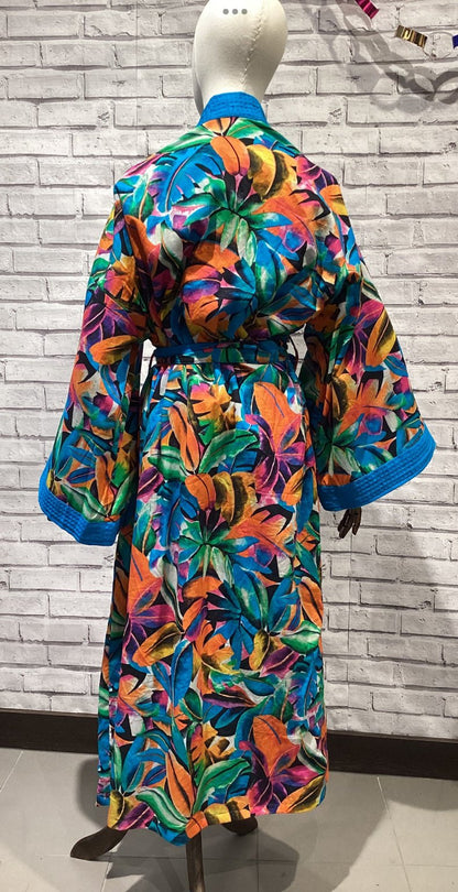 Tropical leaf blue - Violet Elizabeth - Clothing