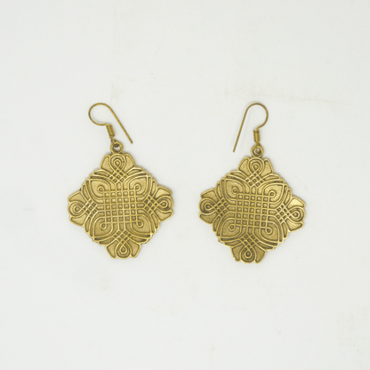 Victorian Tile brass earring - Violet Elizabeth - Jewellery