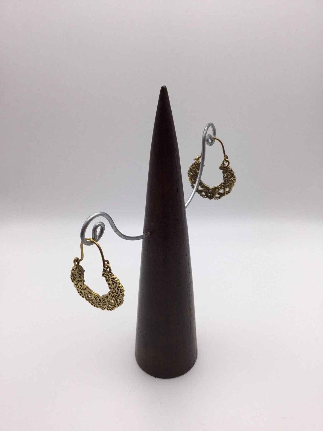 Vintage Heart Brass Hoop